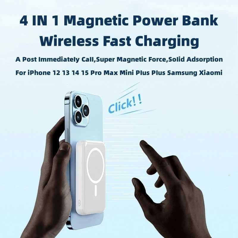 Magnetic Power Bank 10000mAh Portable Wireless Charger For iPhone Mini Powerbank With CableExternal Spare Battery H251213