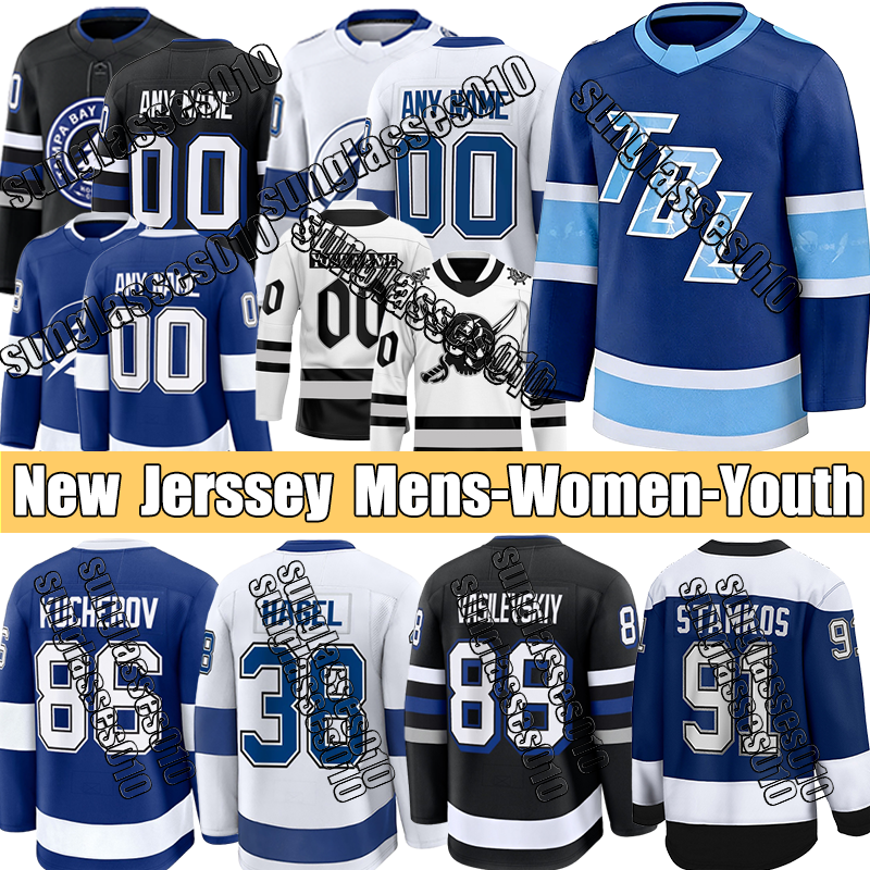 #91 Stamkos C Tampa Baycity Lightning Jersey #88 Vasilevskiy McDonagh Hagel Lilleberg Kucherov A Cernak Hedman A Hockey Jersey