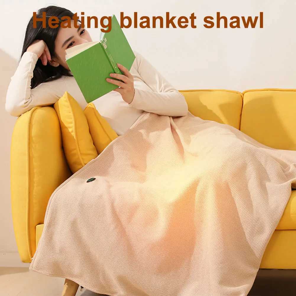 Wearable Heating Electric Blanket Shawl 3 Heating Levels USB Heated Blanket Shawl Portable Body Warmer Blanket for Home Office Y251212