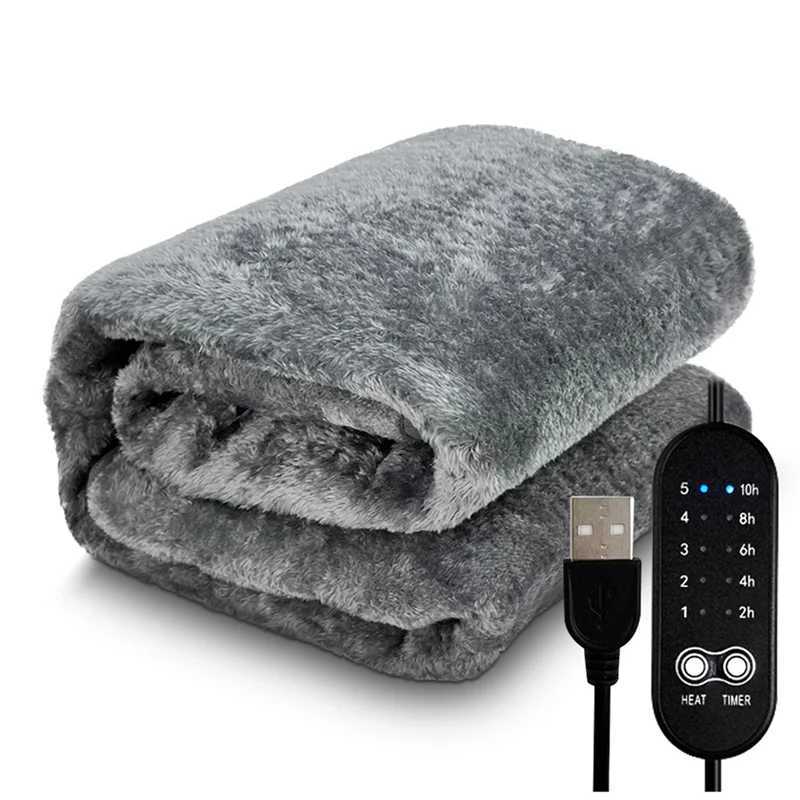 Electric Heating Blanket USB Heater Blanket Plush Winter Warm-Up Adjustable Temperature Timing Heating Pad 80X160 Cm-ABHG Y251212