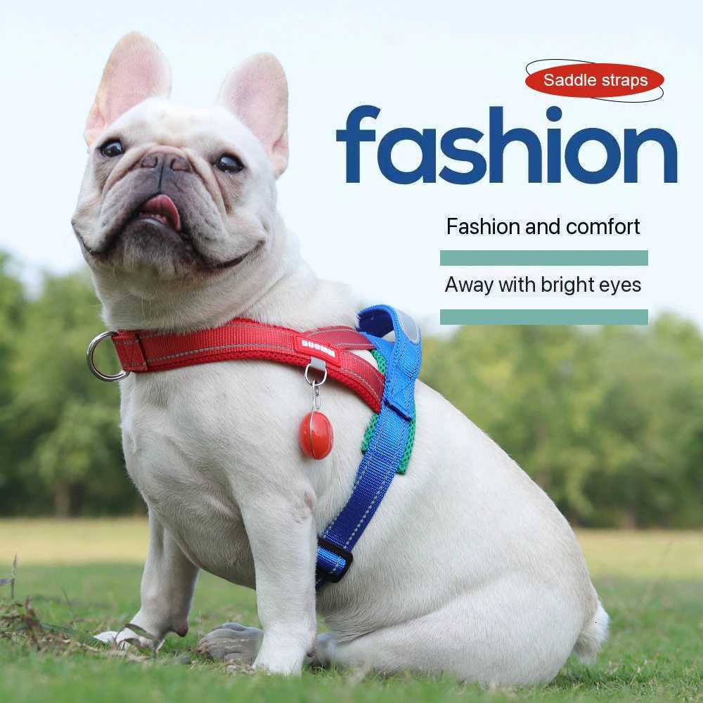 French Bulldog Harness - No-Pull Padded Vest Escape-Proof Chest Plate Breathable Mesh for Flat-Faced Breeds M251213