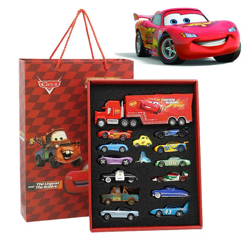 Disney 8/13/15Pcs Pixar Cars Gift Box Metal Diecast lightning McQueen Car Model Toy Jackson Uncle Truck Boy Birthday Toys H251213