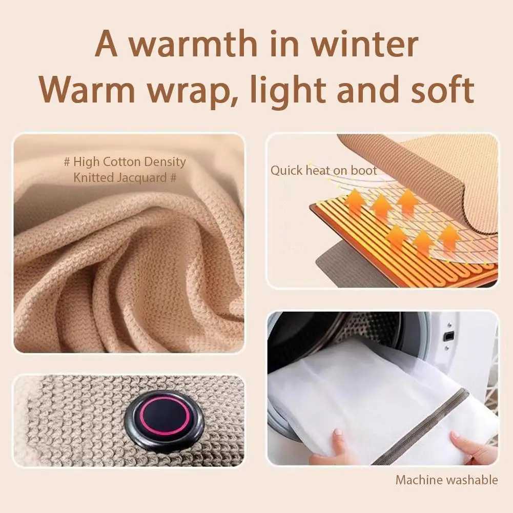 Winter USB Electric Heated Blanket Wearable Heated Shawl Portable Body Warmer Blanket for Home Office Sofa Shawl Y251212