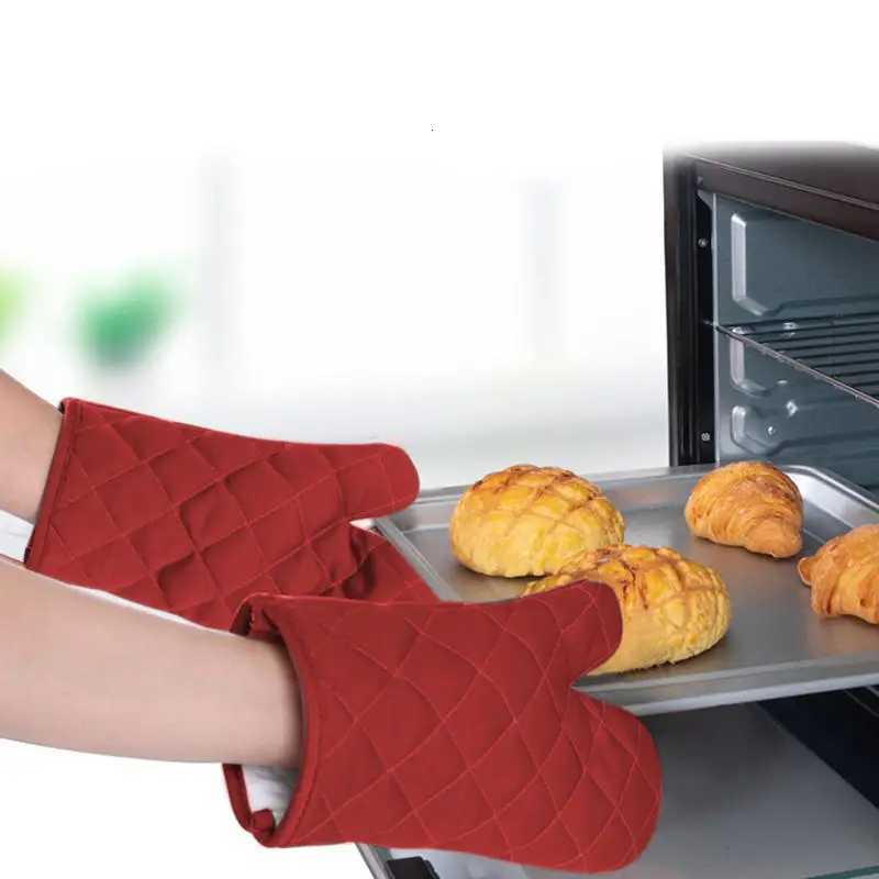1/2Pcs Oven Mitts Kitchen Oven Microwave Gloves High Heat Resistant Long Oven Mittens Anti-scalding Cloth Gloves H251212