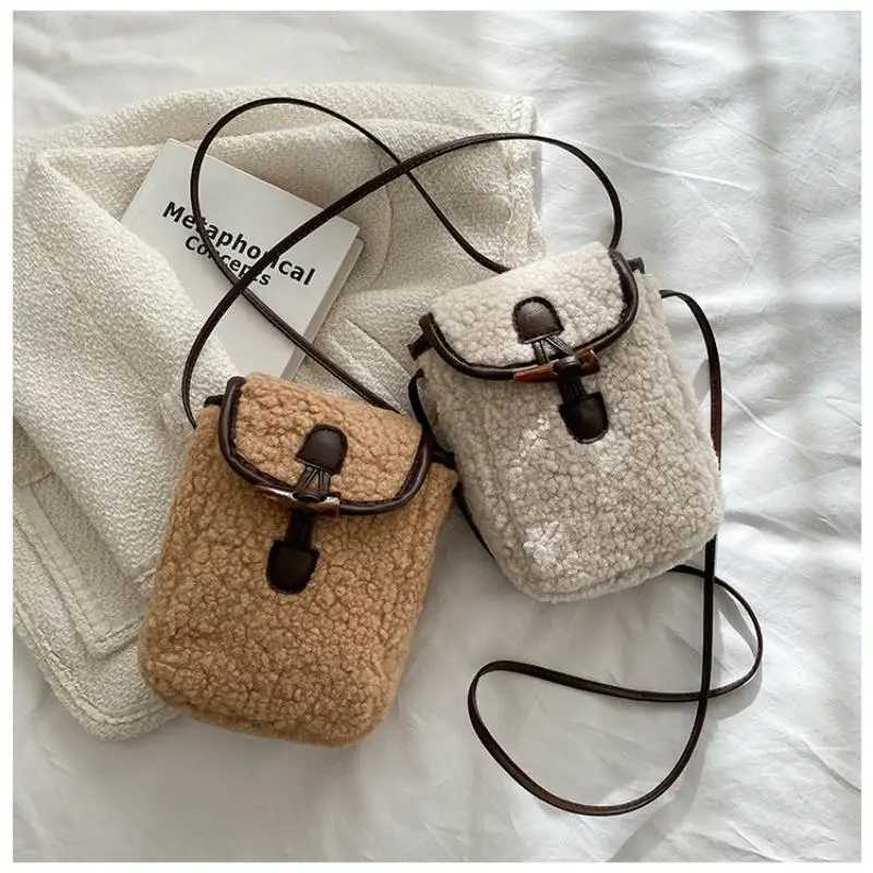 Trendy Plush Mobile Phone Bag Shoulder Bag Casual Versatile Crossbody Bag Womens Portable Purse Messenger BagsT251213