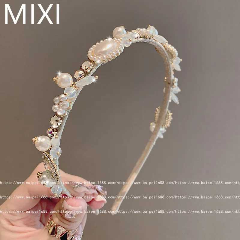 wens pearl rhinestone hair accories band light luxury princ bands for wen Korean version cute hair bands Y251213