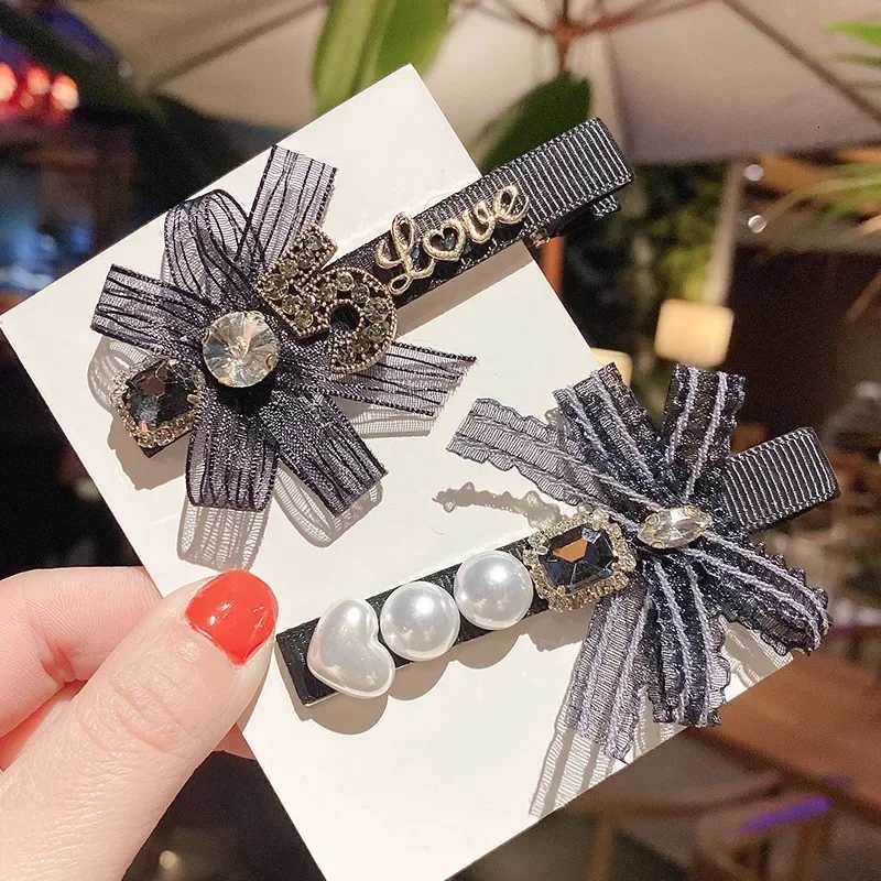 Korean Fashion Fabric Bow Hair Clips for Women Girls Crystal Pearl Ponytail Headpiece Barrette Headwear Hair Accessories Y251213