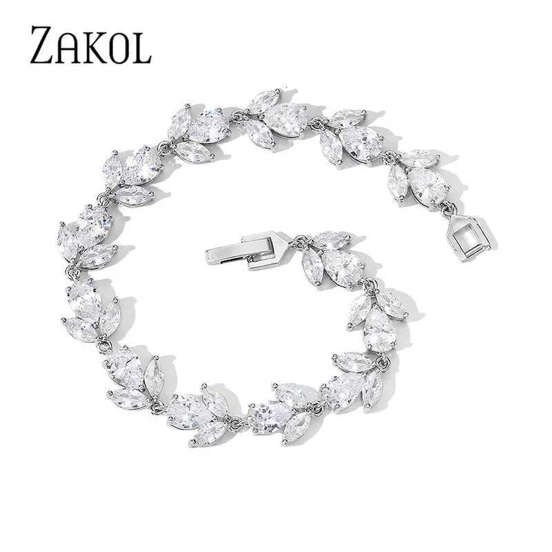 ZAKOL Trendy Cubic Zirconia Bridal s for Women White Gold Color Charm Bangles Clear Crystal Wedding Jewelry BP2178 M251213