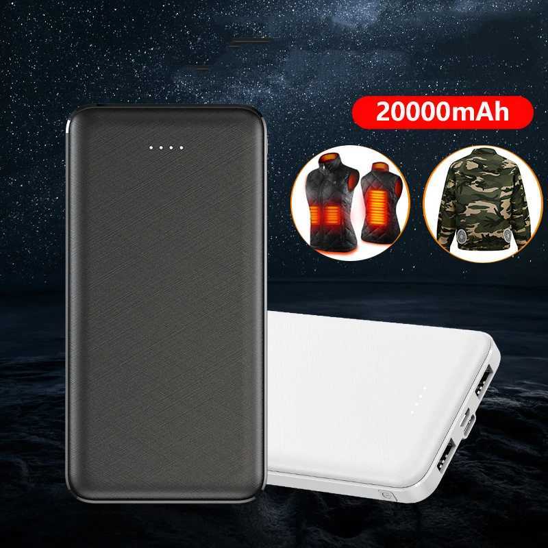 Power Bank 20000mAh 5V 2A Portable Battery Charger for Heated Vest Jacket Air Conditio Clothing Poverbank for iPhone H251213