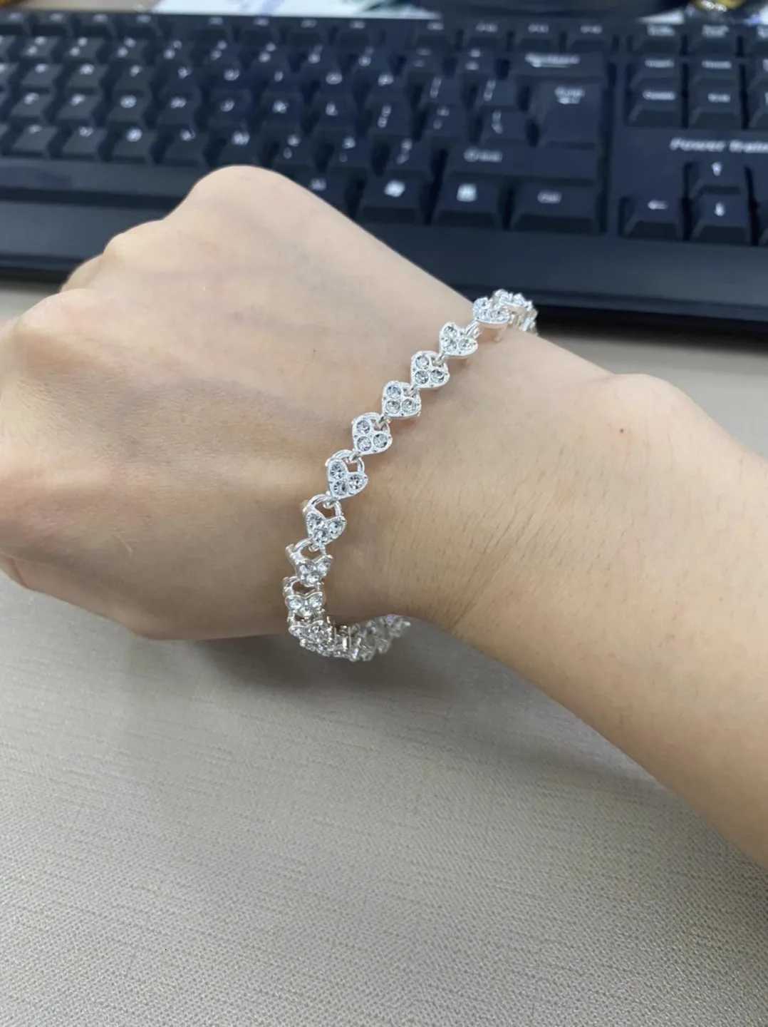 Luxury Roman Crystal Geometric Chain s for Women Trendy Goth Full Rhinestone Charm Bangles Wed Jewelry Accessories M251213
