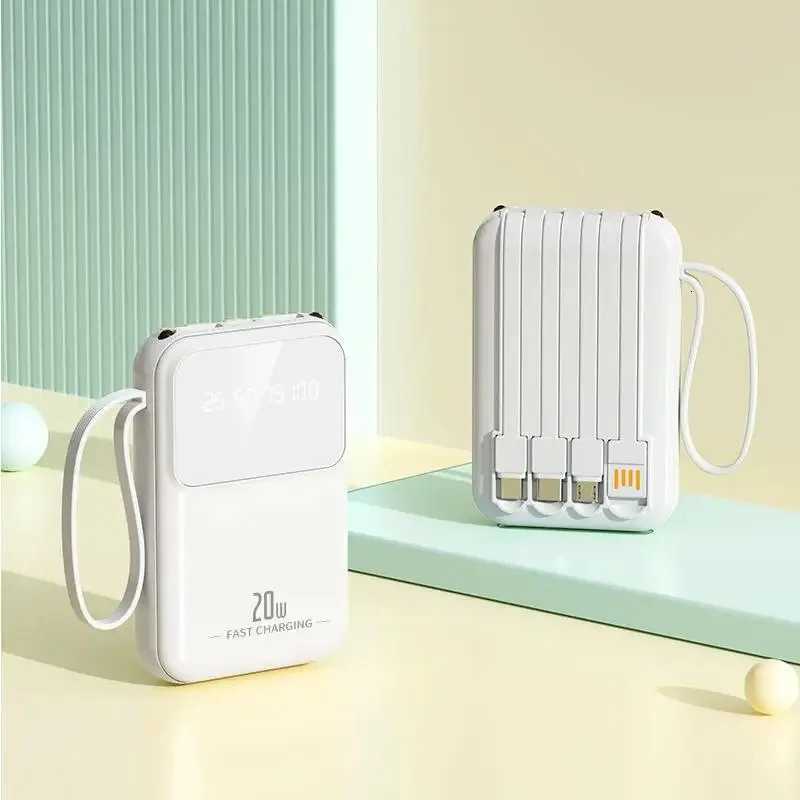10000mAh cpact portable power bank charging with built-in charging cable Powerbank suitable for iPhone///Huaewei H251213