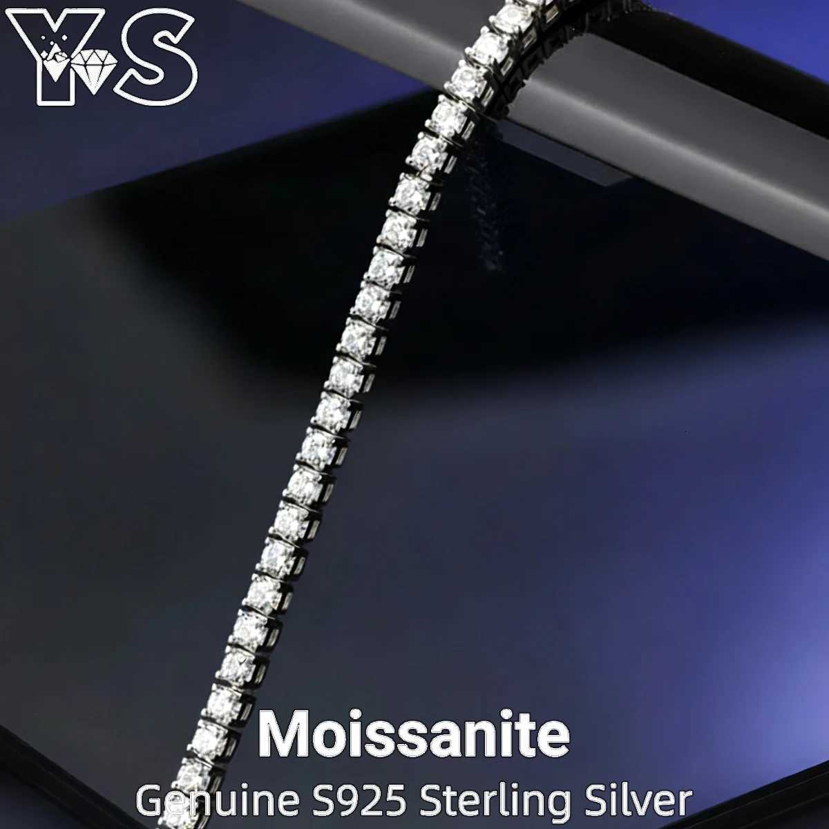 S925 Silver Sparkling Moissanite Tennis 2mm Diamond Minimalist Luxury Jewelry Women Girls Hip Hop Style Everyday Gift M251213