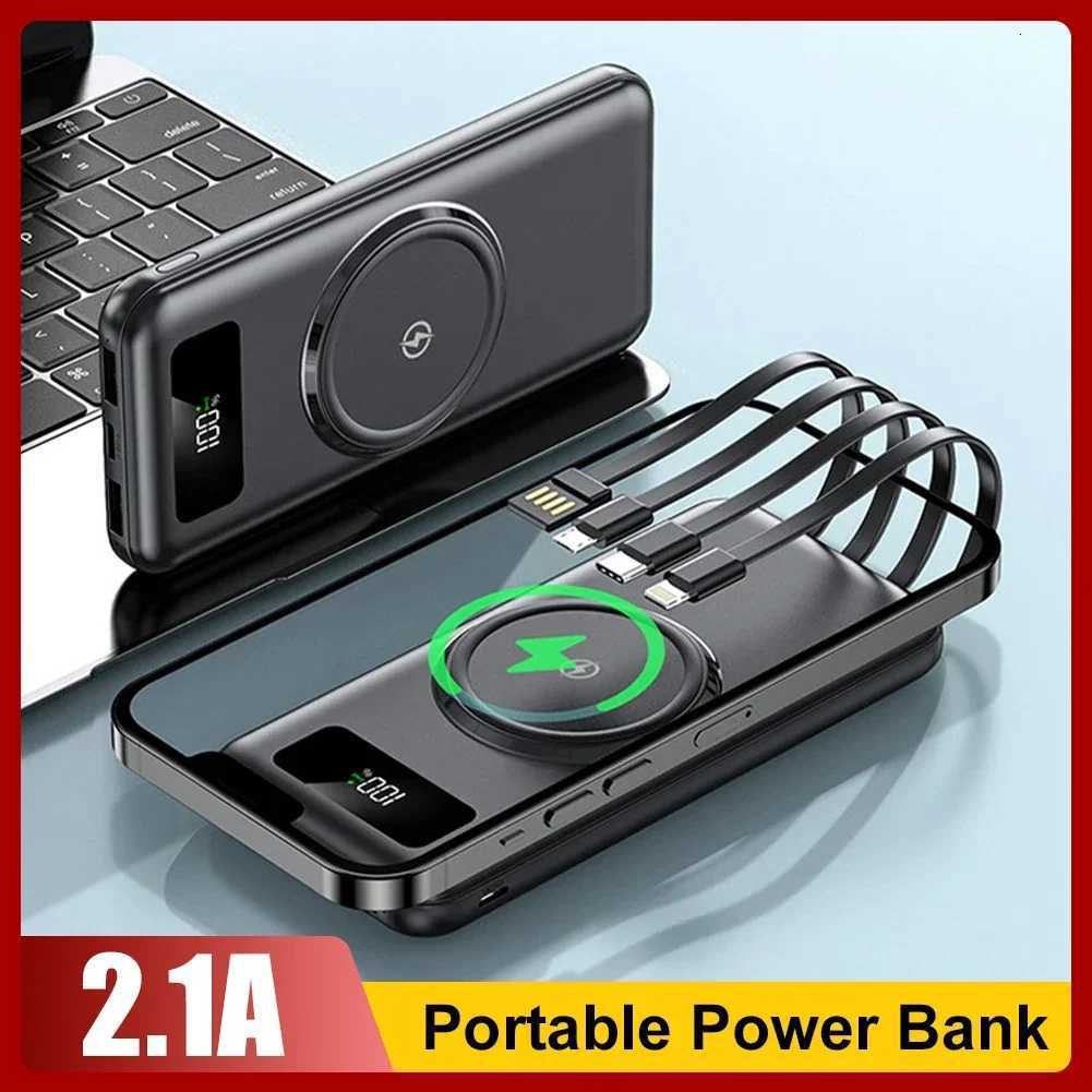 The New Explosive Shared Cable Mobile Charging Treasure 30000mAh Fast Charging External Battery Portable Digital Display H251213