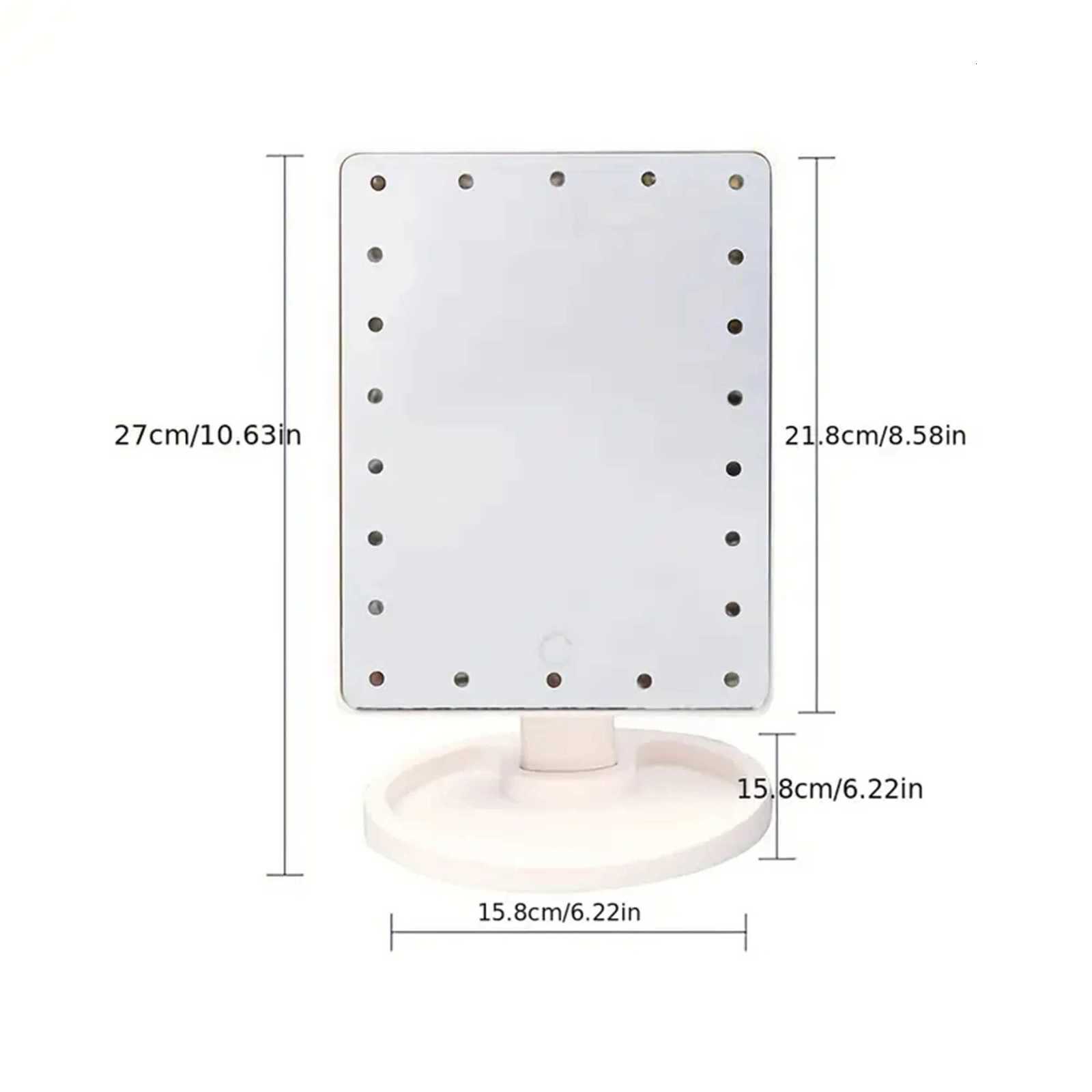 1 polished battery powered LED makeup mirror Low sensitivity luminous makeup mirror with 180 rotation and touch screen T251213