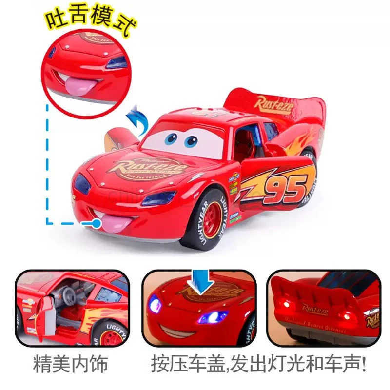 Disney 132 Lightning McQueen Pixar Cars Alloy Diecast Car With Light And Sound Rear Wheel Return Force Toy Kids Christmas Gifts H251213 - view 5
