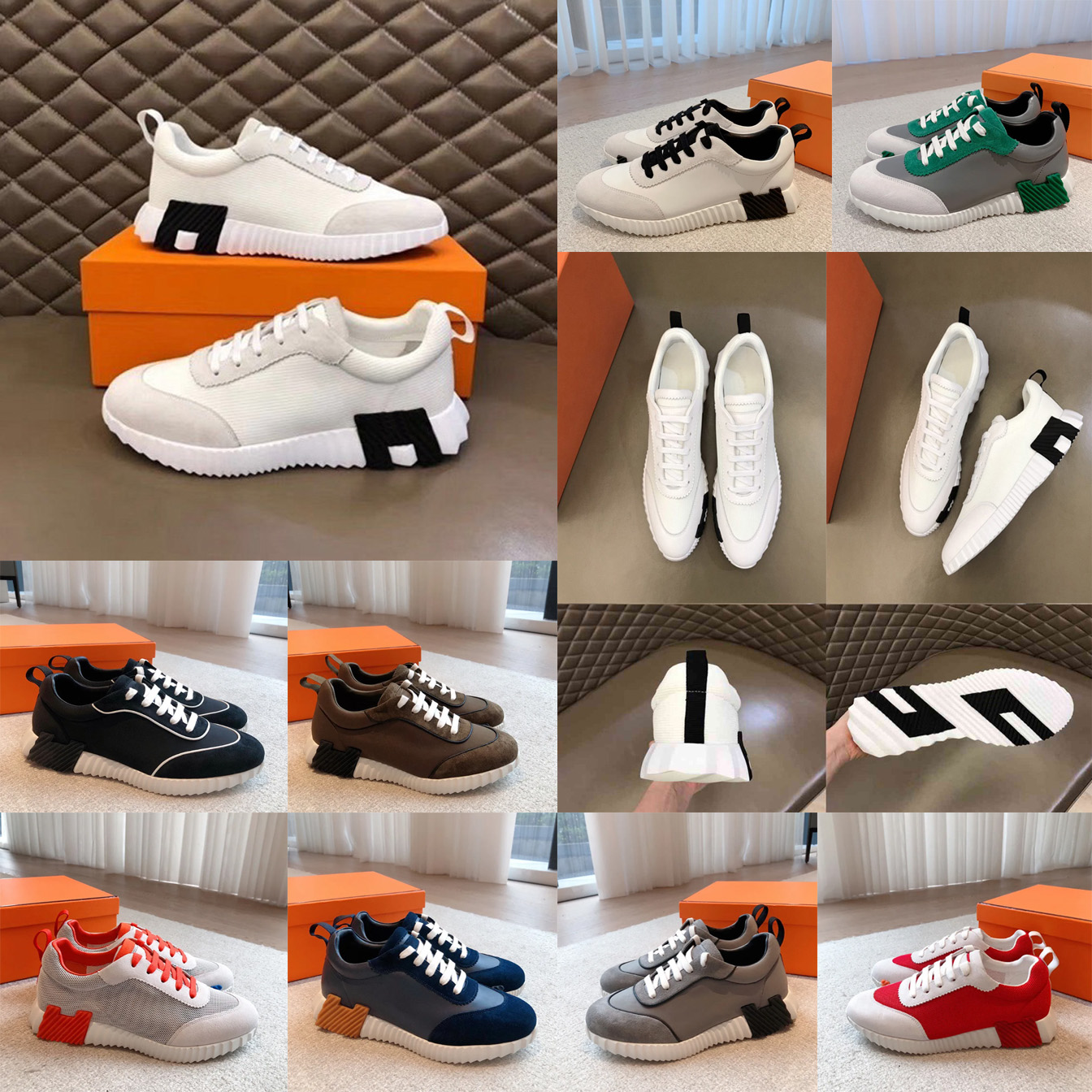 Bouncing Sneakers H designer shoes Women Men Bouncing sneaker versatile style outdoor sport sneaker breathable casual shoes deluxe design brand real Soft size 35-45