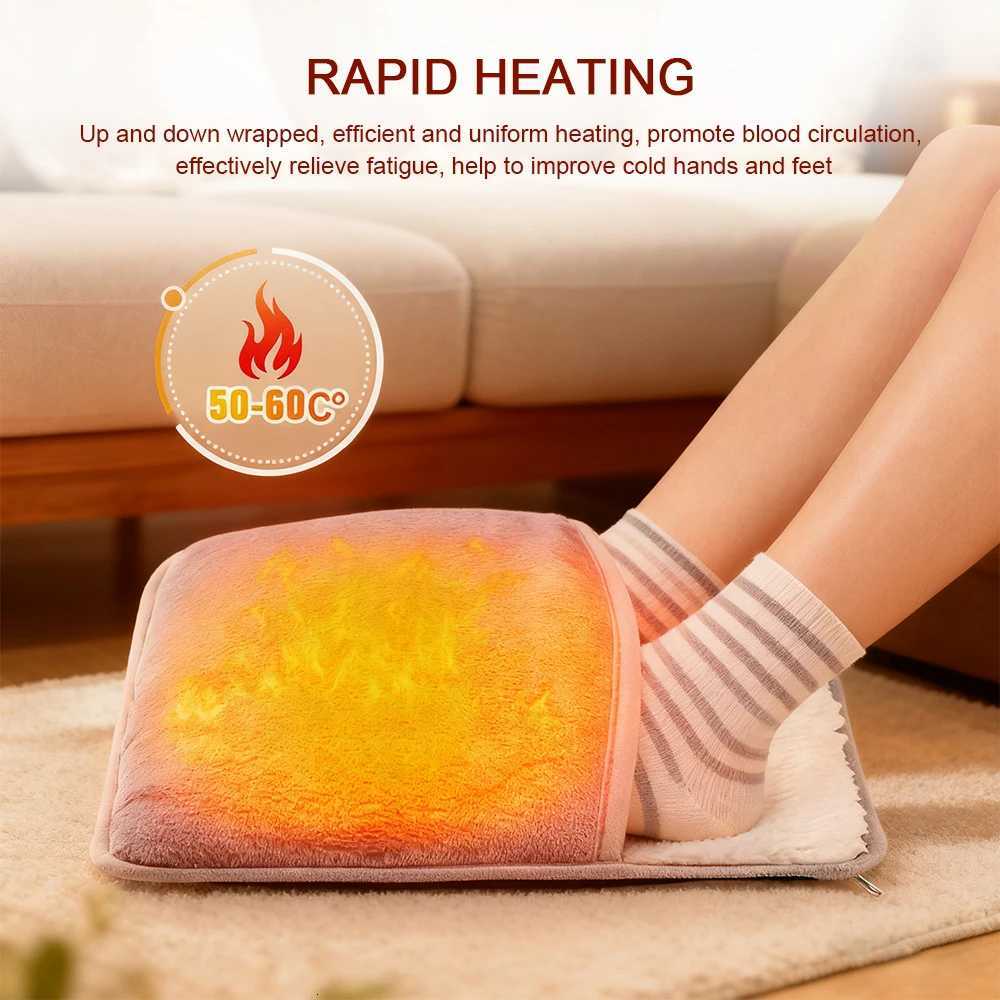 Electric Foot Heating Pad Constant Temperature USB Charging Soft Plush Foot Cover For Home Office Improve Cold Hands And Feet Y251212