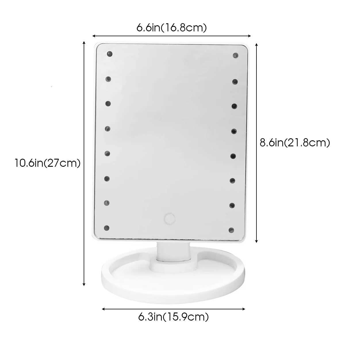 Lighted Makeup Mirror Square Battery USB Rechargeable Dual-use Beauty Mirror Touch Screen Vanity Mirror BrightnesT251213