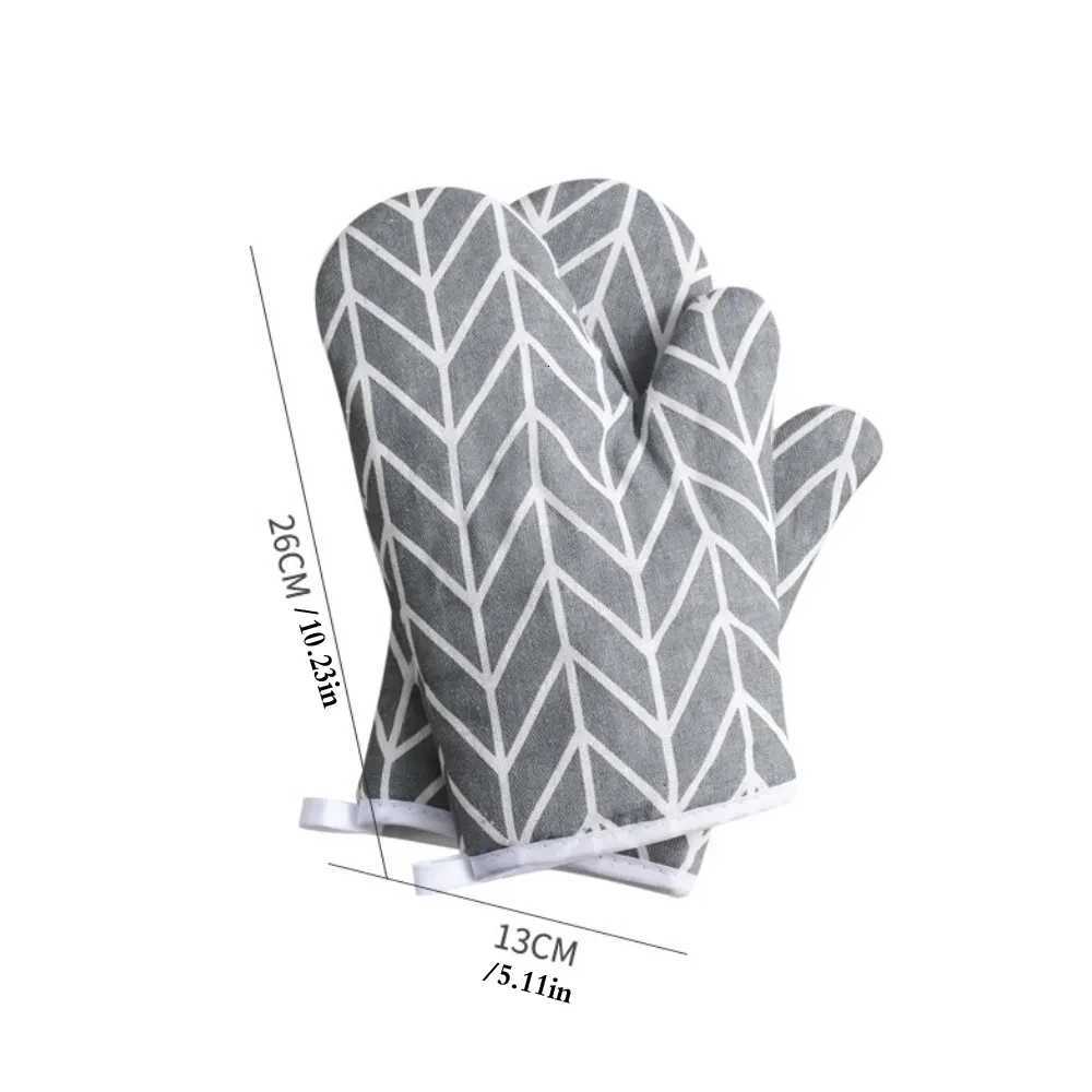 Oven Baking Gloves Oven Mitts Microwave Oven Gloves High-temperature Resistant Linen Gloves Kitchen Baking Tools Bakeware H251212