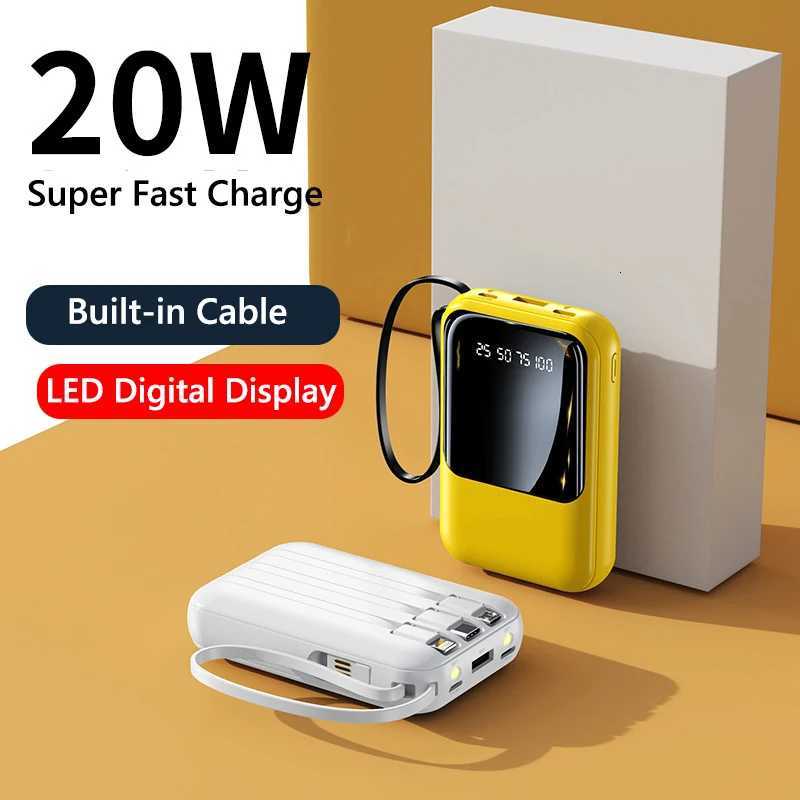 20000mAh Power Bank Suitable IPhone Portable Battery Fast Charging Built-In with 4-Wire Digital Display External H251213