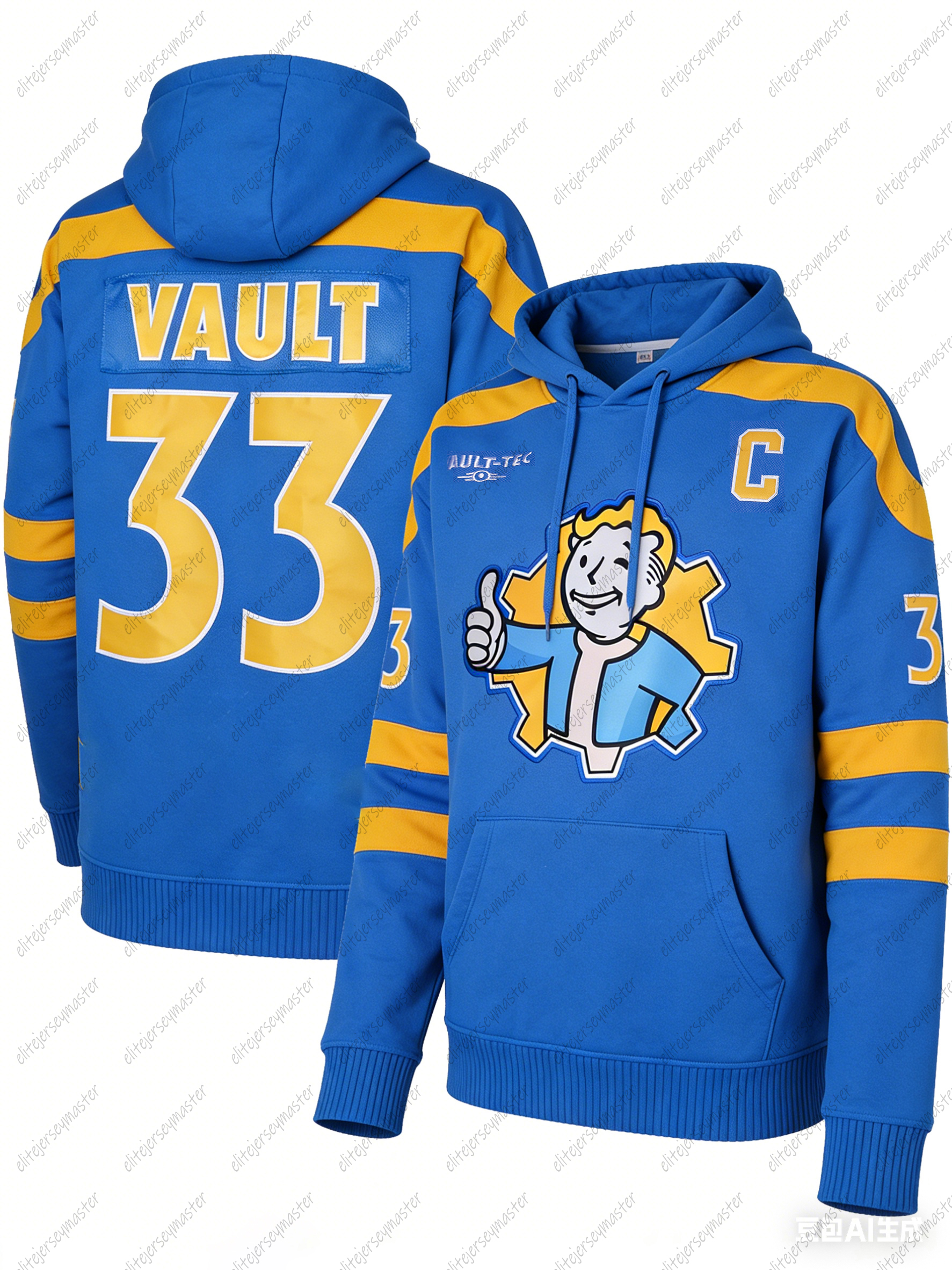 FALLOUT VAULT BOY 33 Hoodie Jersey individuation Custom Any Name Number Sweatshirts For Men Women Youth