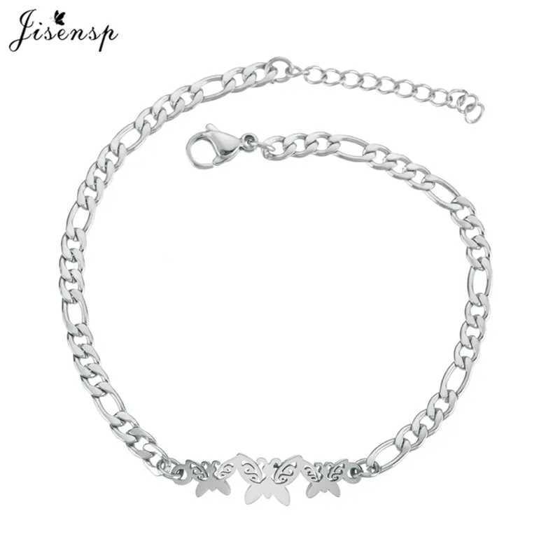 Jisensp Elephant Butterfly s Bangles Animal Chain Link Female Stainless Steel s for Women Accessories M251213