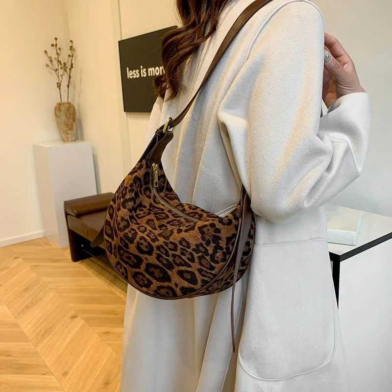 Shoulder Bags for Women High-grade Leopard Chamois Crossbody Bagss Korean Style New in Niche Design Commuting Hobos Womens BagsT251213