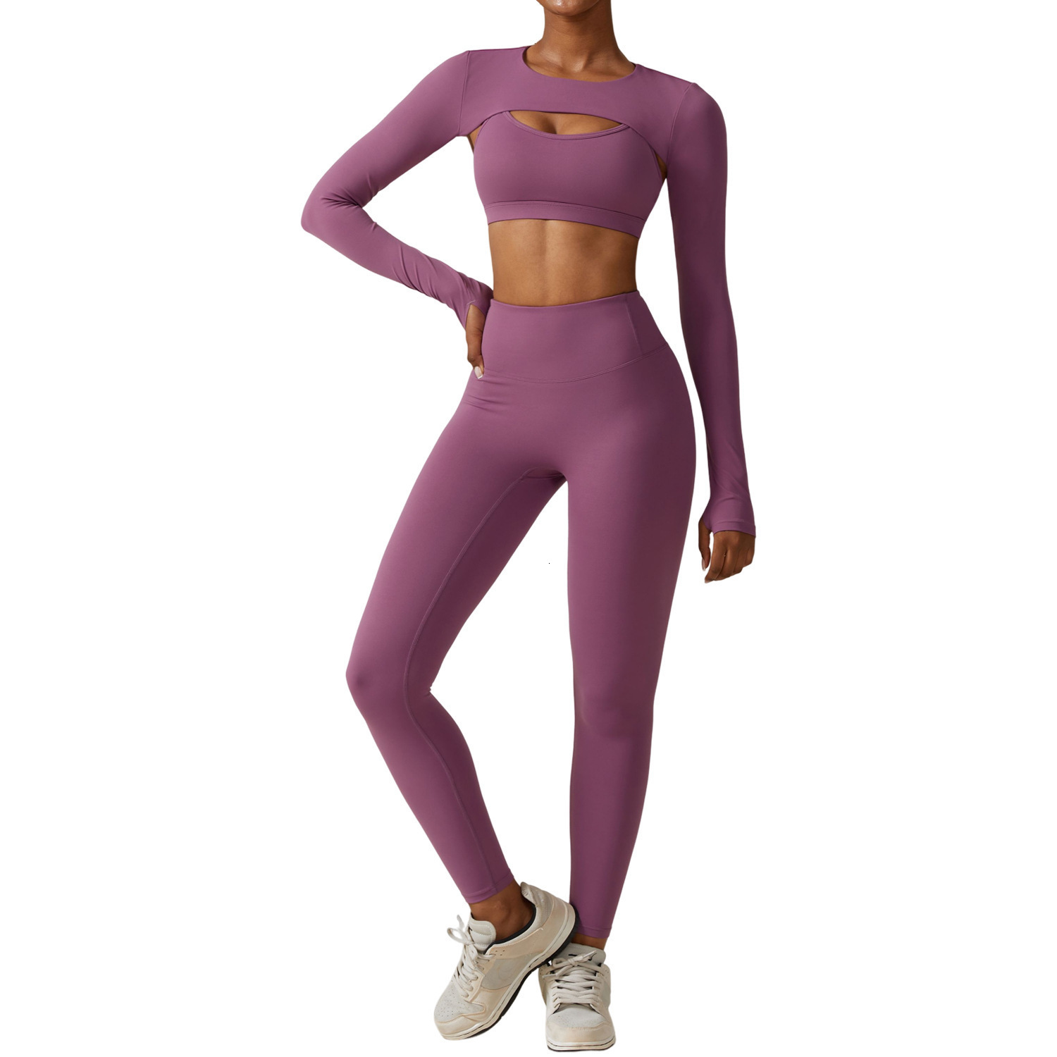 Womens sportswear yoga set sportswear gym leg 2/3 piece fitness bra crop long sleeved yoga suit 241116