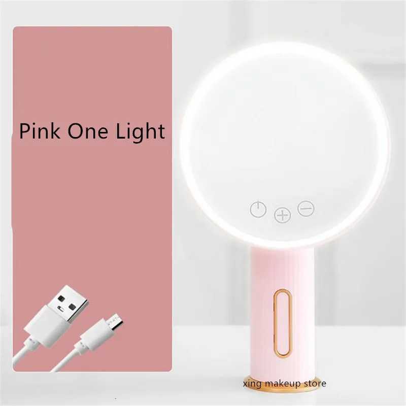 New USB Charging LED Makeup Mirror With Light Ladies Lamp Desktop Rotating Vanity Round Shape Cosmetic Mirrors For Bedroom 20T251213
