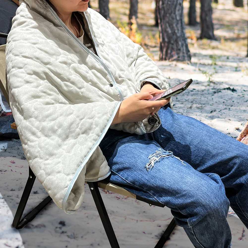 USB Heated Shawl Electric Heating Blanket 3 Heating Level Wearable Heated Poncho Throw Soft Heated Throw Blanket for Home Office Y251212