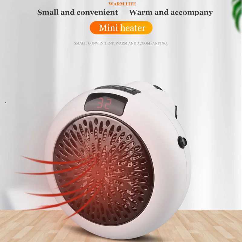 Electric Portable Heater Mini Wall Mount Home Office Desktop Warm Air Heater Warmer Fan Silent Remote Fast Heat Thermostat Y251213