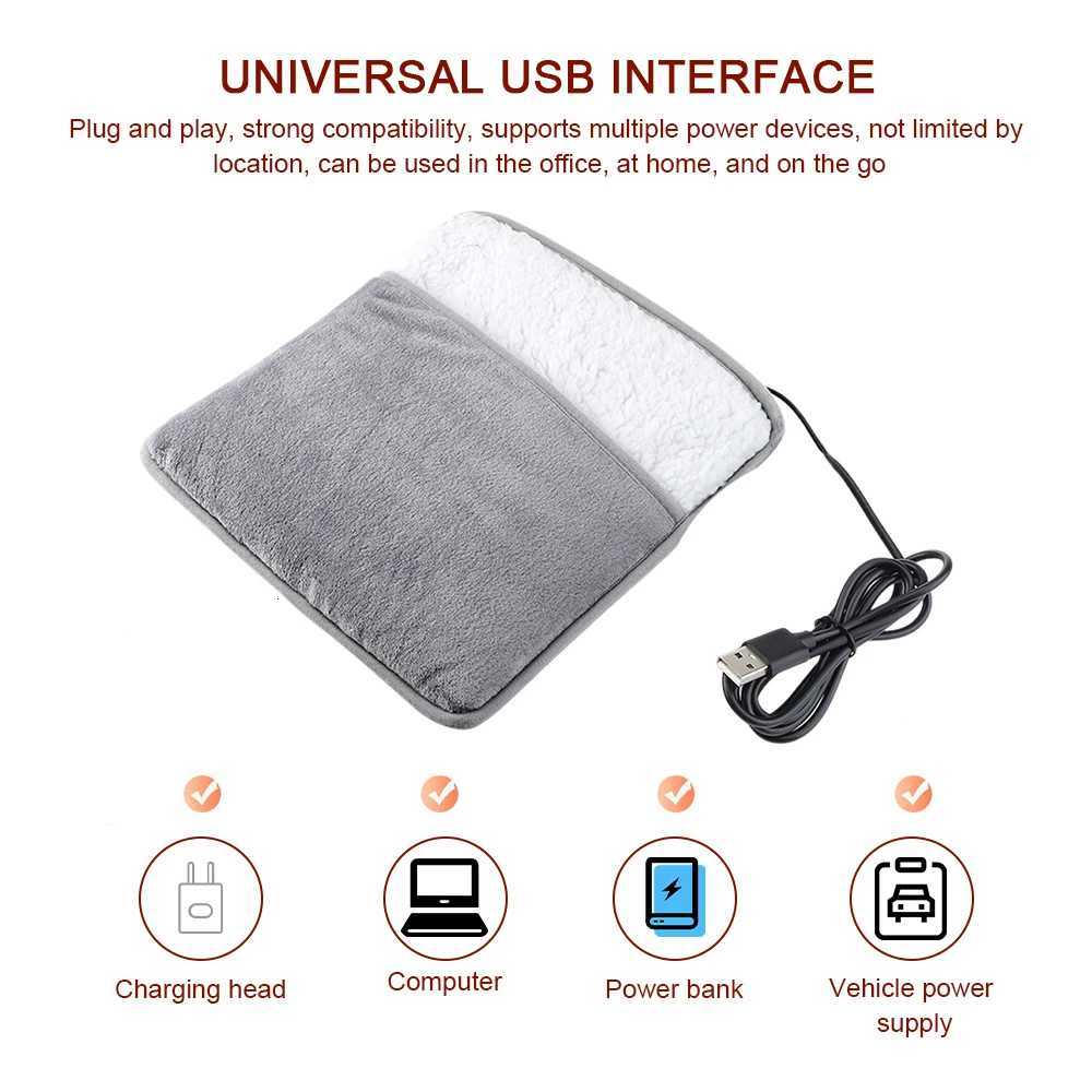 Electric Foot Heating Pad Constant Temperature USB Charging Soft Plush Foot Cover For Home Office Improve Cold Hands And Feet Y251212