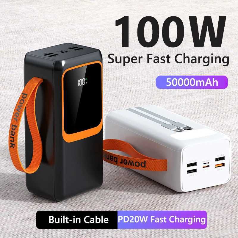 50000mAh Power Bank LED Digital Display Portable Charger External Battery 100W Fast Charging For iPhone Powerbank H251213