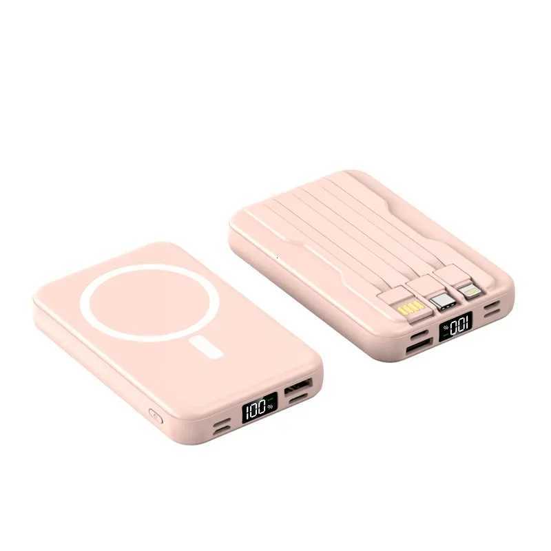 Magnetic Wireless Power Bank 10000 MAh Self-contai Cable er Fast Charging BCAK Mobile Power ply H251213