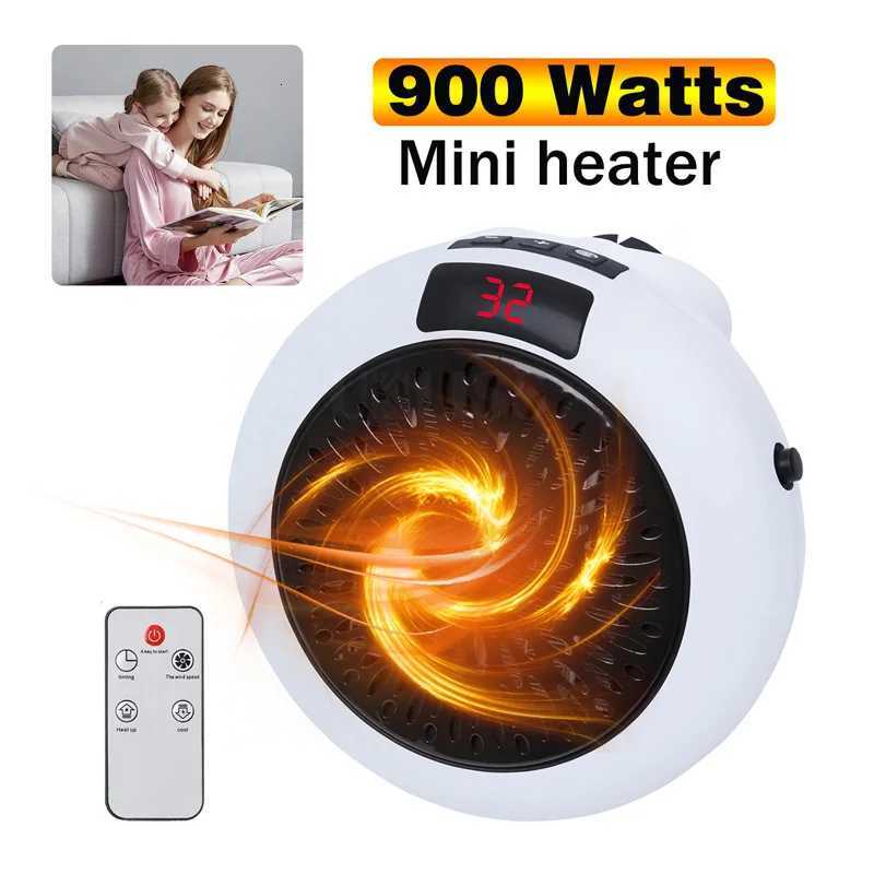 Electric Portable Heater Mini Wall Mount Home Office Desktop Warm Air Heater Warmer Fan Silent Remote Fast Heat Thermostat Y251213