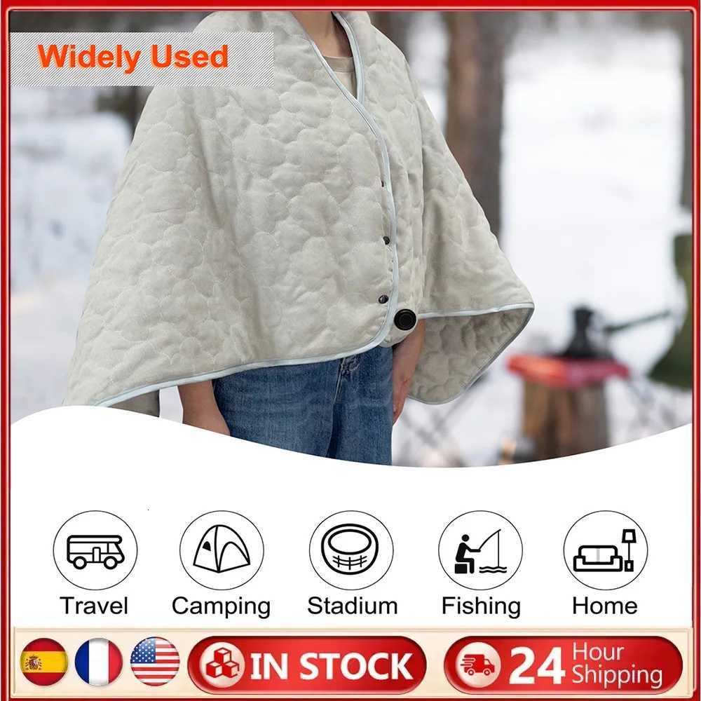 USB Heated Shawl Electric Heating Blanket 3 Heating Level Wearable Heated Poncho Throw Soft Heated Throw Blanket for Home Office Y251212