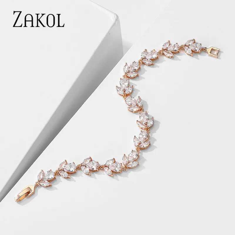 ZAKOL Trendy Cubic Zirconia Bridal s for Women White Gold Color Charm Bangles Clear Crystal Wedding Jewelry BP2178 M251213