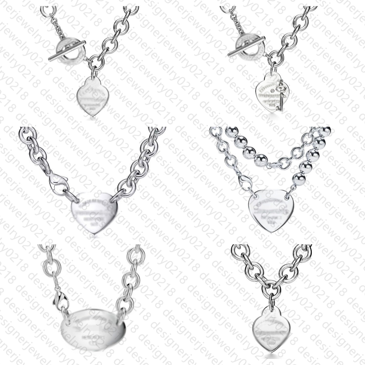 Necklace designer necklace women luxury jewelry silver plating metal diamonds love thin letter charm necklace lovely Valentines Day gift very good