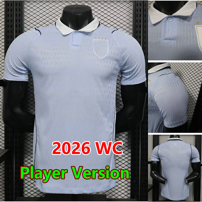 2026 Uruguay Soccer Jersey fans player 26 27 home L.SUAREZ E.CAVANI N.DE LA CRUZ G.DE ARRASCAETA F.VALVERDE R.ARAUJO BENTANCUR Football shirt men kids Uniforms
