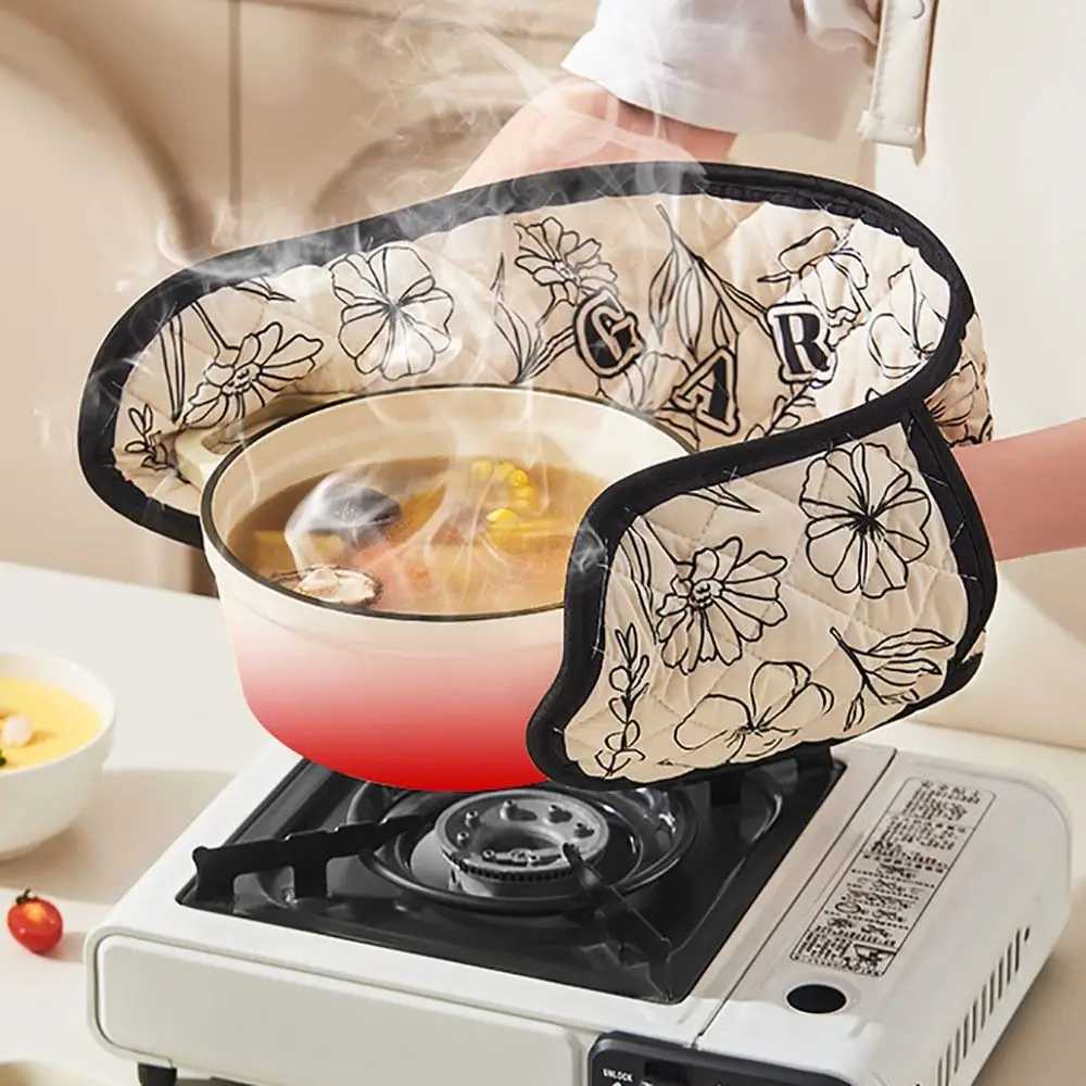 Durable Cloth Microwave Gloves Conjoi Thicke Oven Mitts Heat Resistance Anti-scald Baking Tools Accessories Microwave H251212