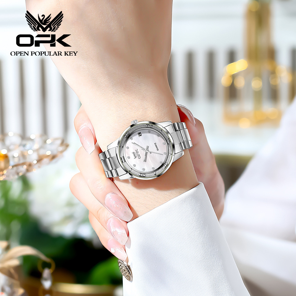 OPK Designer Women's Watch Waterproof Luxury Sports Wristwatch Free Shipping Wholesale Steel Band Rhinestone Simple And Elegant Women's Watc
