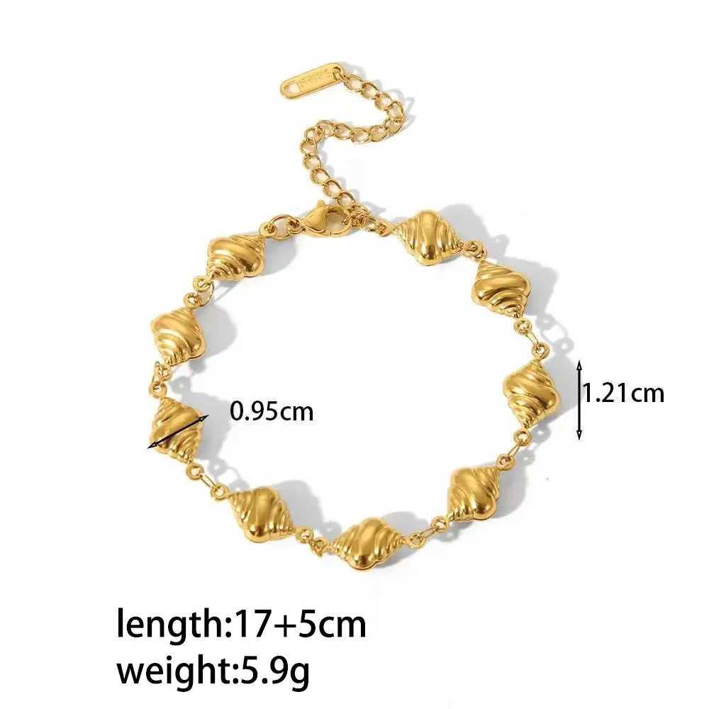 Summer Jewelry 18K Gold Plated Adjustable Stainless Steel Ocean Conch Shell for Women M251213