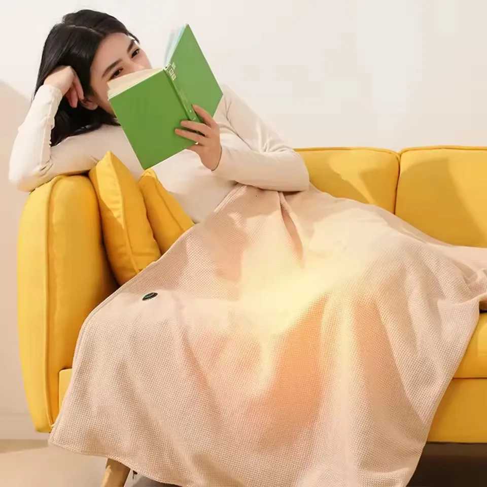 Winter USB Electric Heated Blanket Wearable 3 Heating Level Heated Shawl Portable Body Warmer Blanket for Home Office Sofa Shawl Y251212