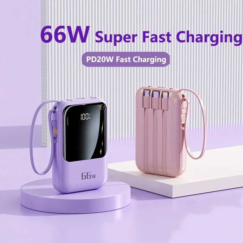 JayoWade Newest 66W Fast Charging Mini Power Bank 20000mAh Cable for iPhone Portable Battery Charger Powerbank H251213
