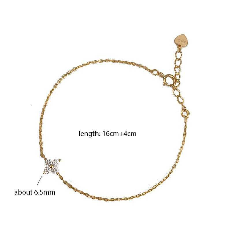 ANENJERY Zircon Four Flower Chain for Women Niche Simple Desgin Party Jewelry Accessories M251213