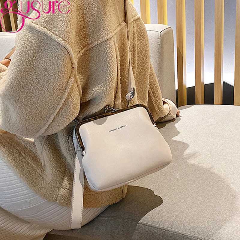 Gusure Vinatge Shell Women Shouder Crossbody Bag Clip Designer Small Handbags Luxury PU Leather Messenger Bag Lady Fashion PurseT251213