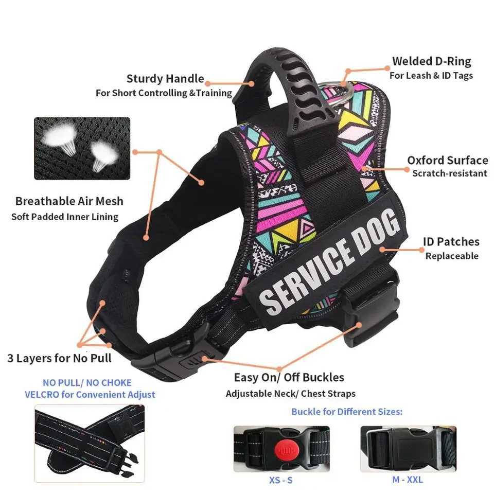Favorite Pet Dog Harness Service Dog And Emotional Support Harness Vest With Removable Reflective Patches For Large Medium Puppy M251213