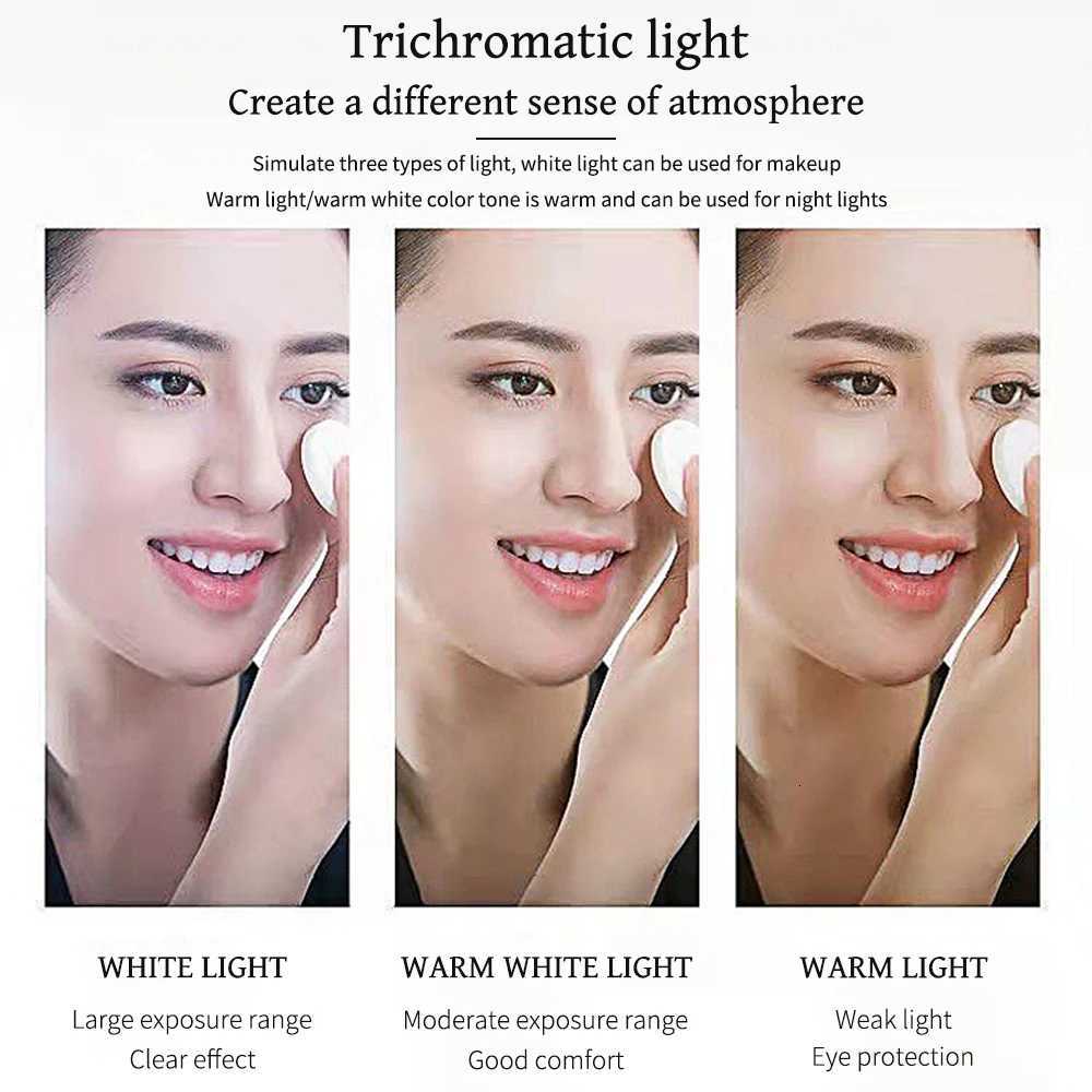 Vanity Lights USB Tricolor Light Foldable Makeup Mirror Bathroom Dressing Table Lighting Dimmable LED Vanity Light For BeautyT251213