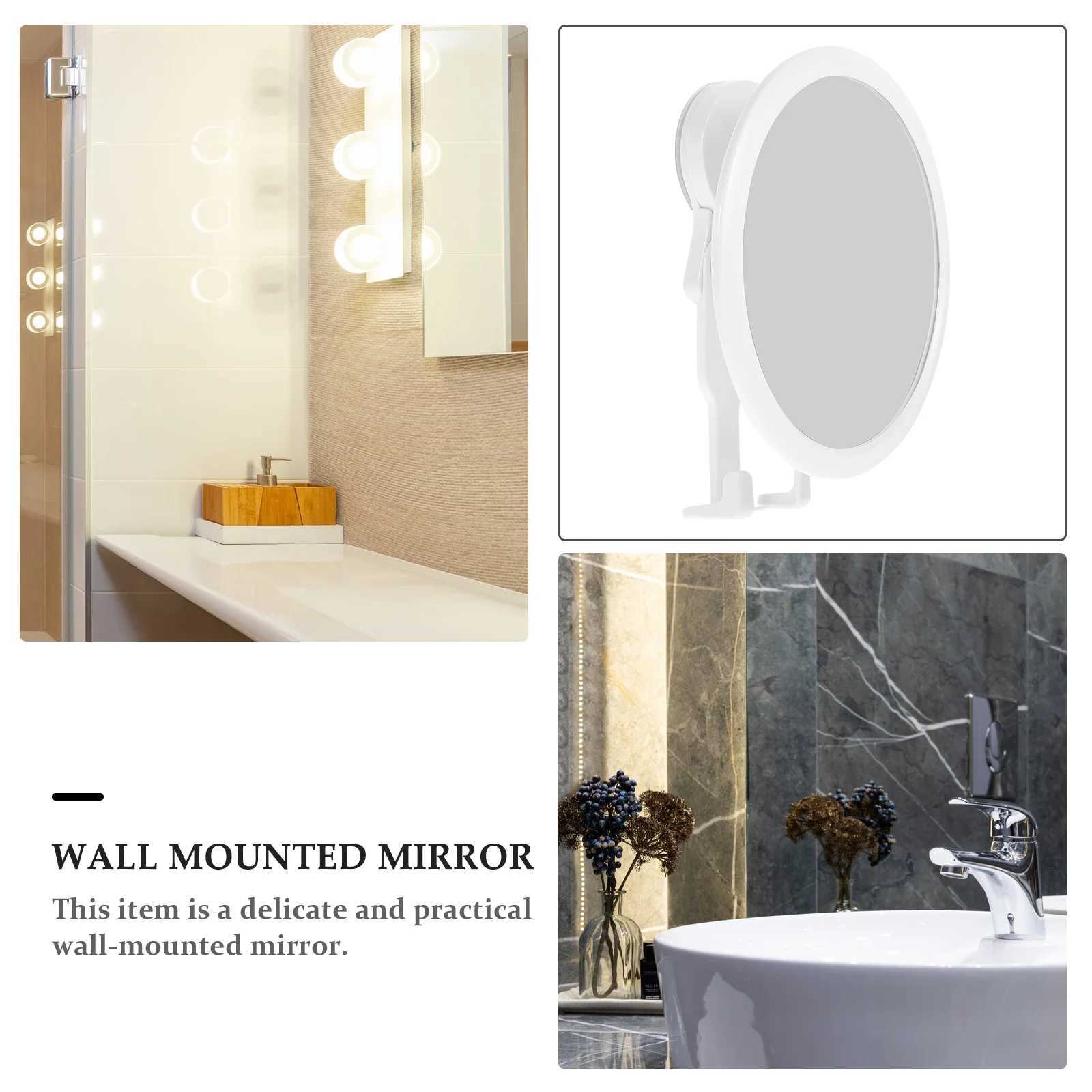 Adhesive Makeup With Hook Wall-Mounted Bathroom Mirror No Punch Damage High-Definition Dressing Vanity Mirror For HomeT251213