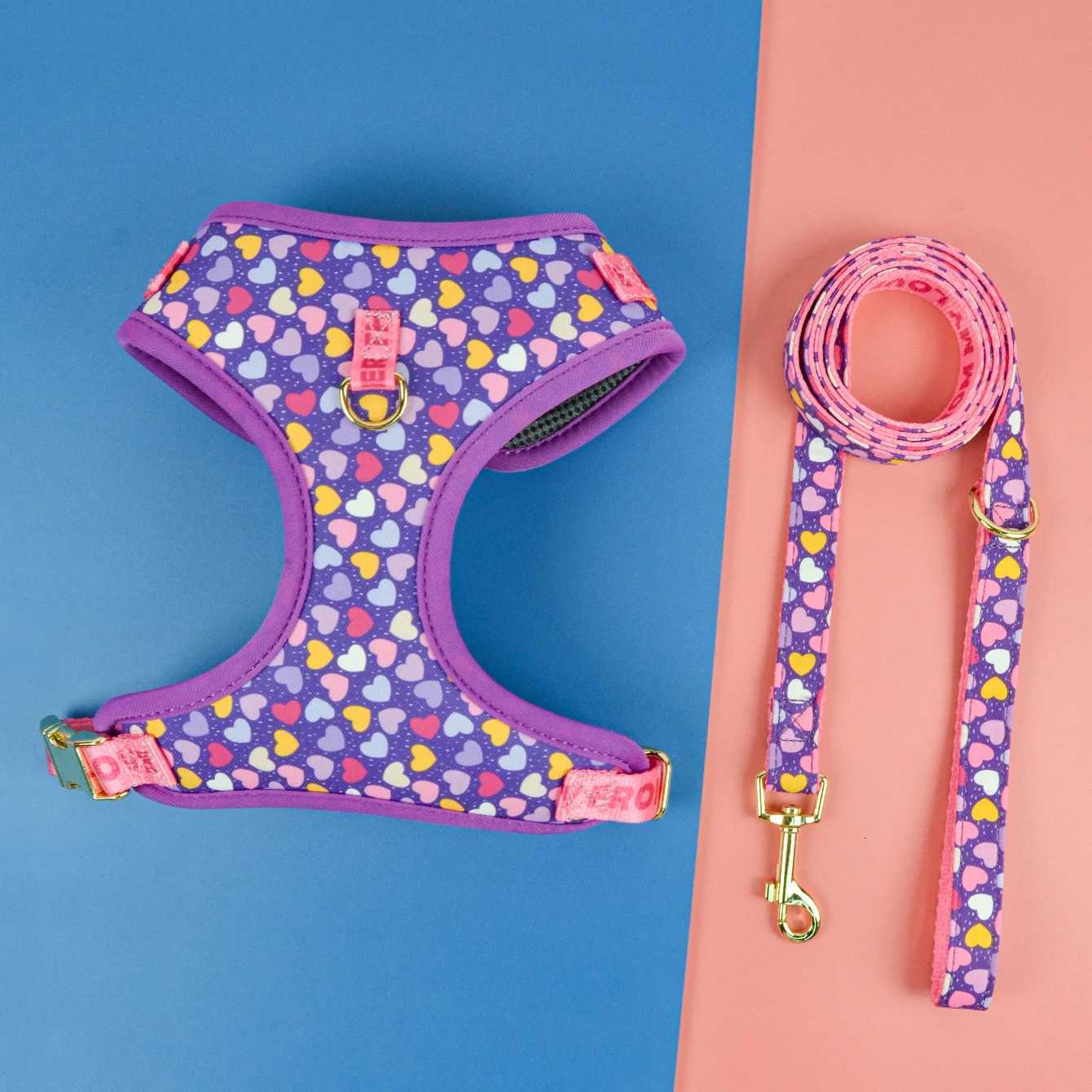 Valentines Day and New Years gift Cute Design Adjutable Luxury Designer Pet Harness 1 Pcs Color Matching Pet Dog Leashes M251213